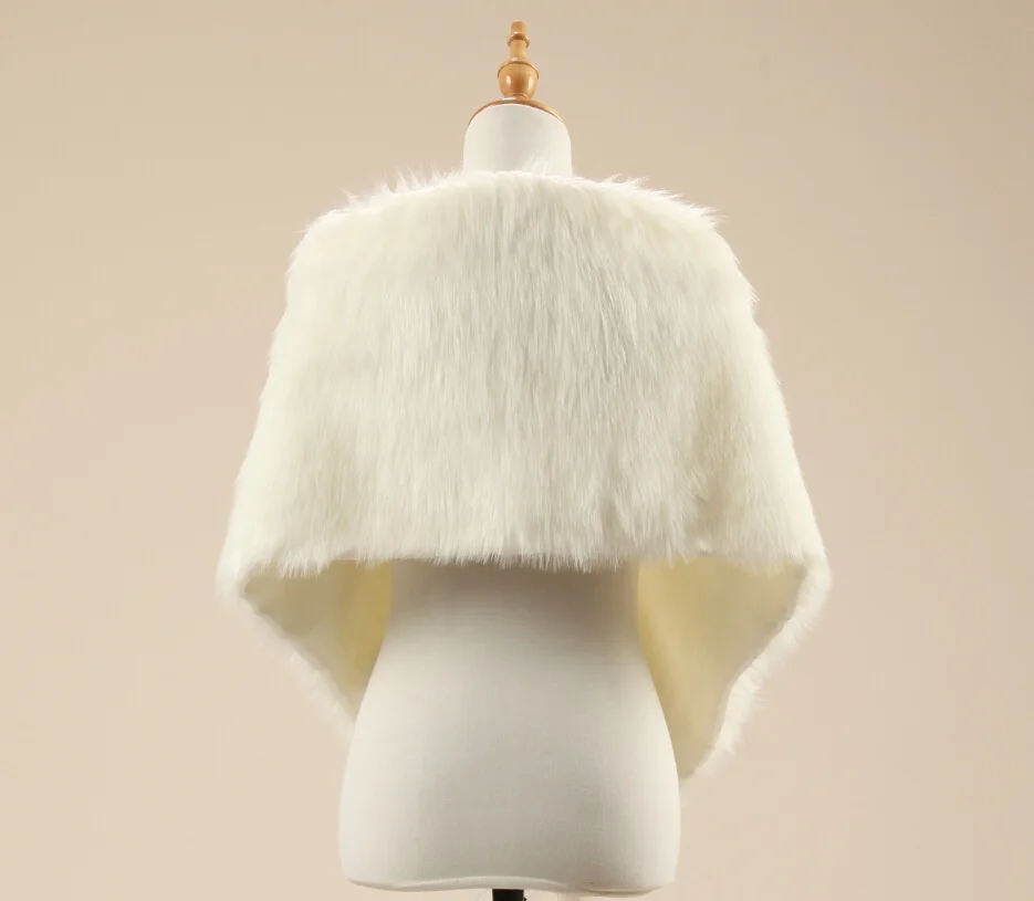 Elegant Retail Warm Faux Fur Ivory Bolero Wedding Wrap Shawl Bridal Jacket Coat Accessories