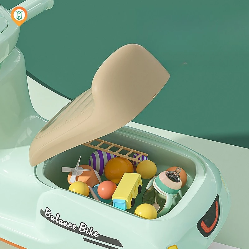 Babyloopfiets voor 1-3 jaar oud ‌ Driewieler zonder pedaal met gesloten banden, antislipontwerp van PP-materiaal, binnen en buiten