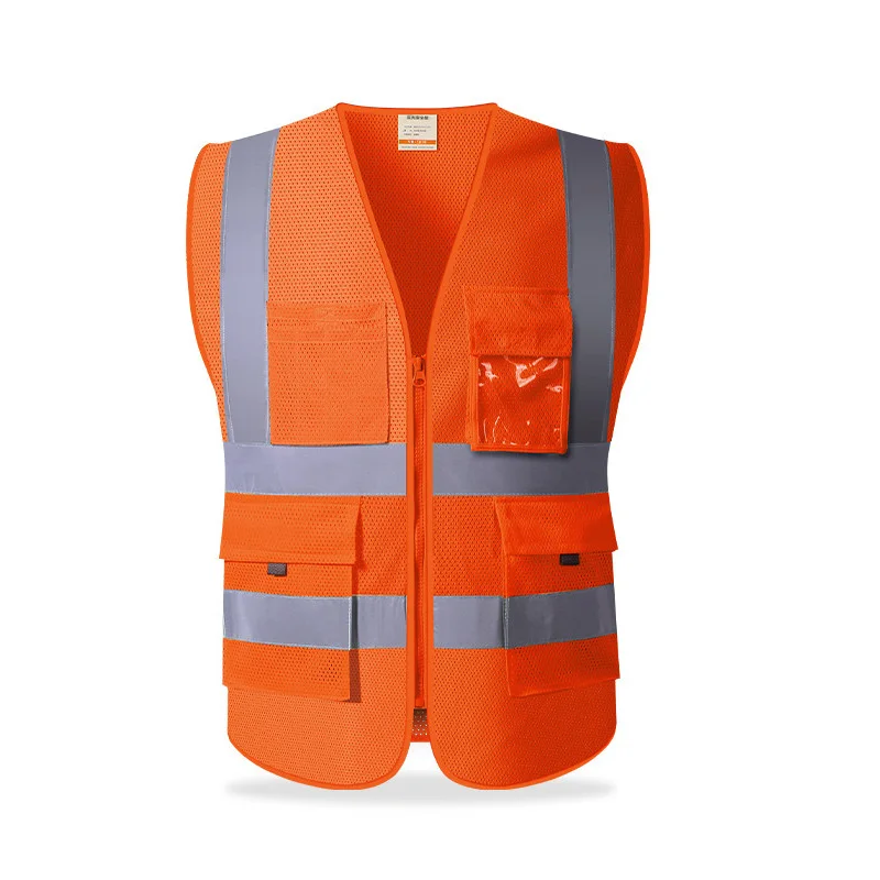 Hi Vis VIZ Excutive Vest High Visibility Reflective Mesh Vest Multi-pocket Safety Vest With Reflective Stripes Mens Summer Vestl