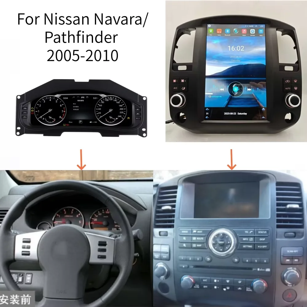Digital Cluster For Nissan Pathfinder 2005-2010 Virtual Cockpit LCD Dashboard Multifunctional Instrument Speedometer