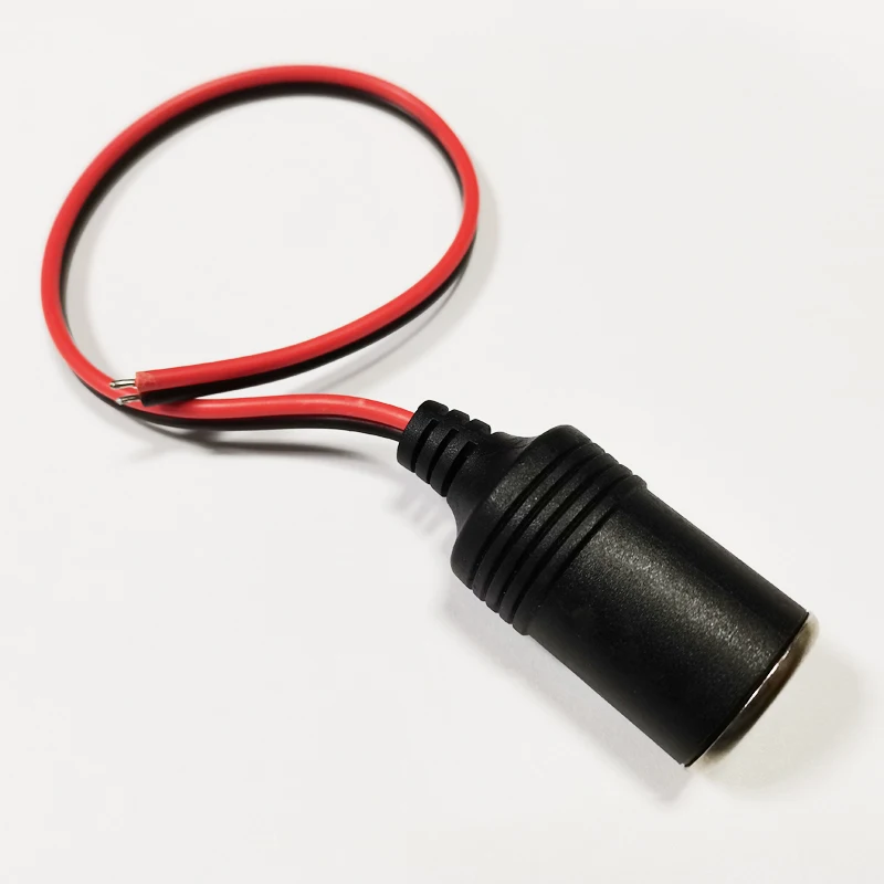 NCHTEK 18AWG 5A 12V Female Car Cigar Cigarette Lighter Socket Plug Connector Cable About 30CM / 10PCS