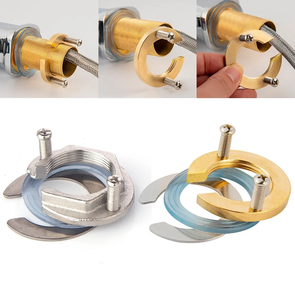 C Type Tap Faucet Anti-loosing Nut Cap Kitchen Fixing Fitting Kit Home Wash Basin Tool Fastening Circlip Washer Fixture Parts