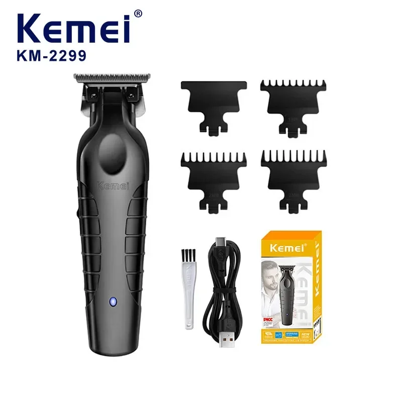 Kemei KM-2299 مشابك شعر رجل المهنية الدقة تعديل اللاسلكي اللحية/الشعر المتقلب قابلة للشحن آلة قص الشعر