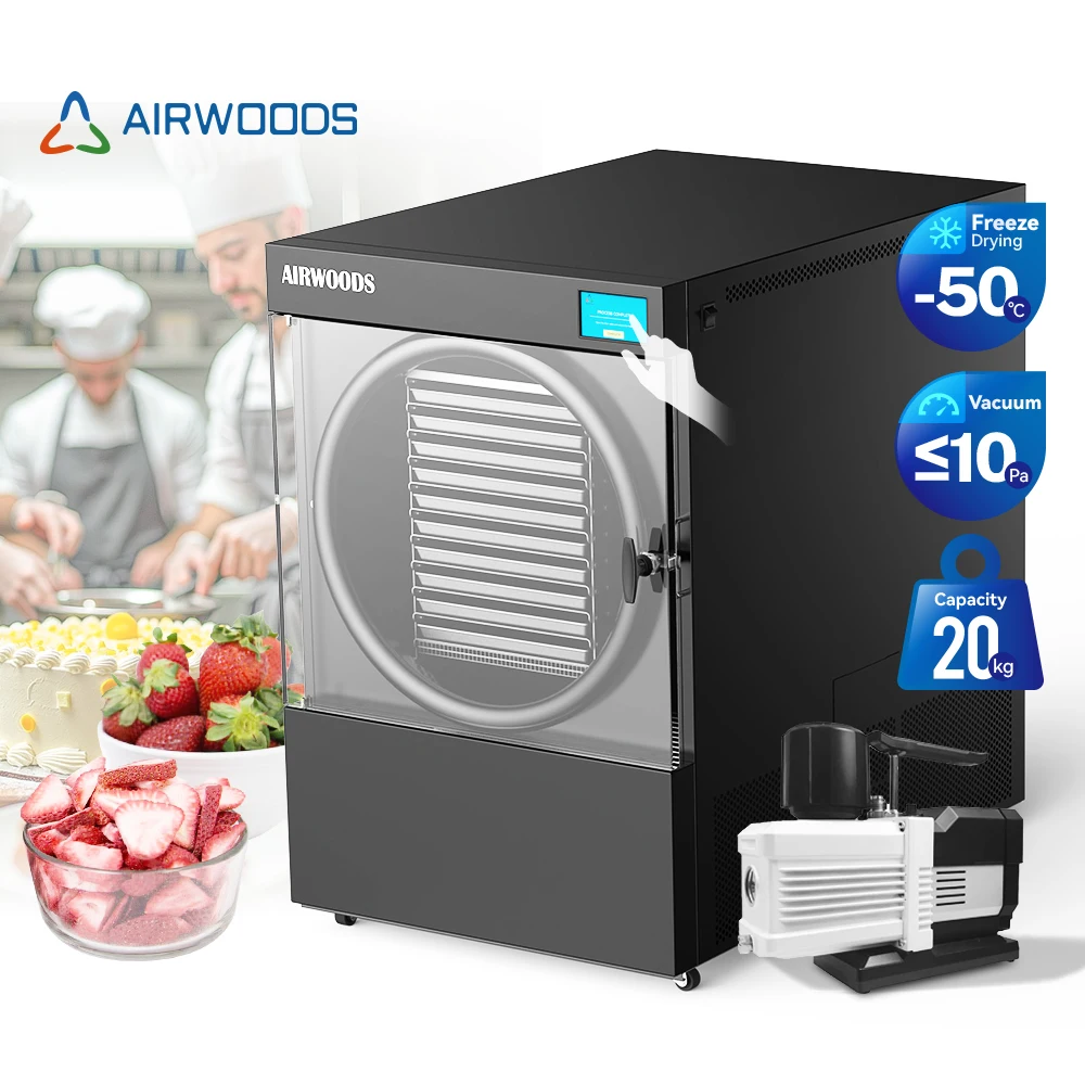 Large-Capacity 20KG Automatic Energy-saving Vacuum Freeze Dryer Machine Industrial Commercial Home Use For Food Candy Drying