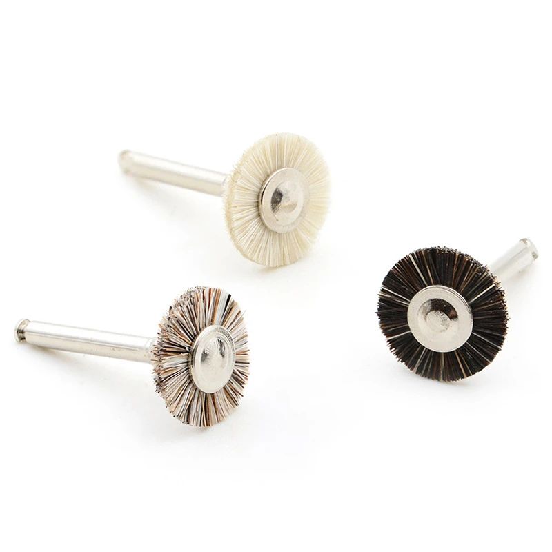 5PCS Dental Polishing Brush Cotton Wool Polisher Brushes Goat Hair Rotary Tools For Low Speed Contra Angle 2.35mm