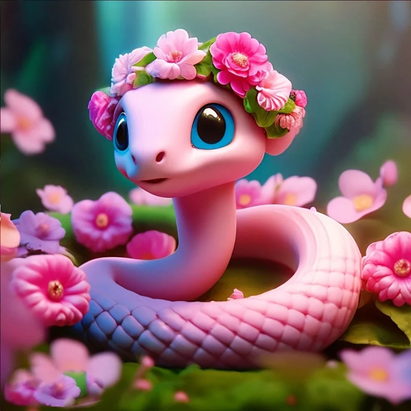 

2025 New Arrival 5D Diamond Painting Pink Snake DIY Mosaic Full Circle Diamond Embroidery Handmade Home Decoration