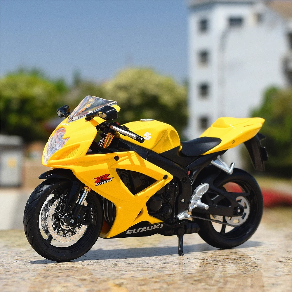 Maisto 1:12 Suzuki GSX-R600-子供用オートバイ,レーシングモデル,モデリング,金属,スポーツ,シティ,モーターサイクルモデル,ギフト