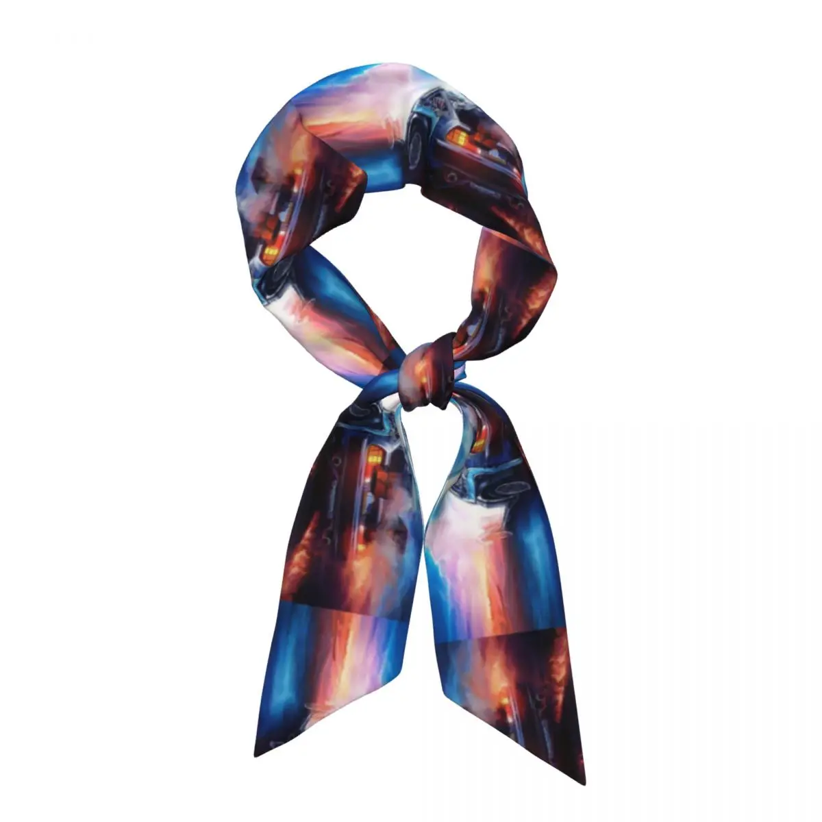 Back To The Future Delorean Time Machine Women Long Narrow Scarf Soft Skinny Scarf Multi-use Neck Head Wrap for