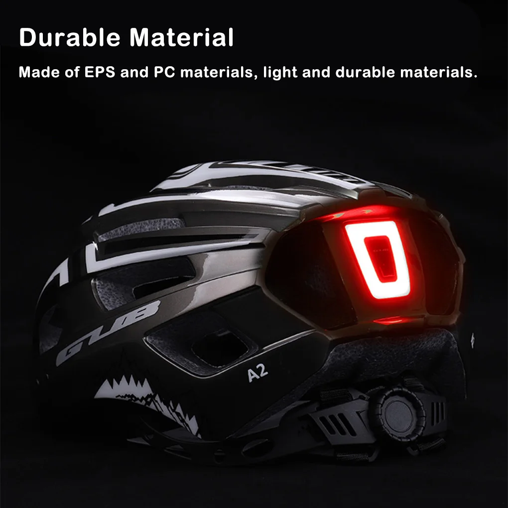 Bike Helmet Taillight Riding Helmets Hat Lightweight Rechargeable Safety Adjustable Cap Motorbike Sports White Red