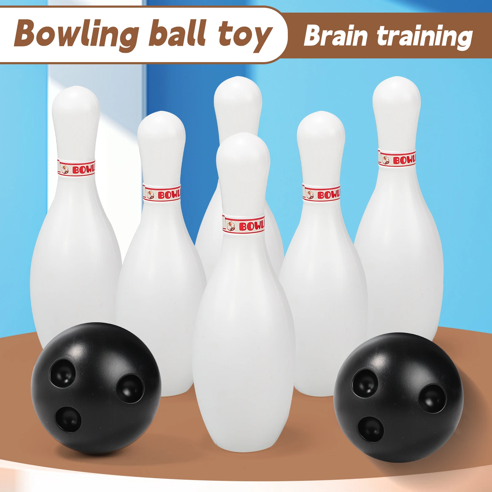 Brinquedos de boliche infantis, esportes internos e fitness, jogos competitivos para duas pessoas, 6 garrafas e 2 bolas, presentes de Natal, crianças