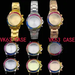 39mm Japanese chronograph VK63 case quartz movement stainless steel case luminous panda dial modified watch accessories