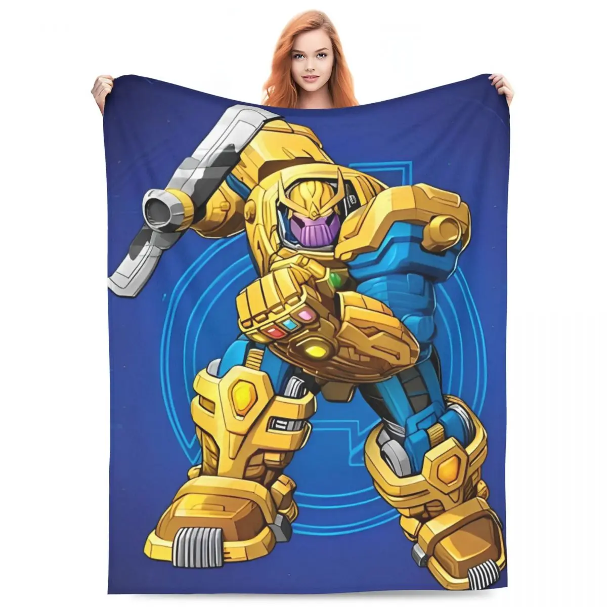 Marvel Thanos Flannel Blanket Soft Durable Throw Blanket for Home Decor Decorative Comfortable Bedspread Sofa Bed Cover