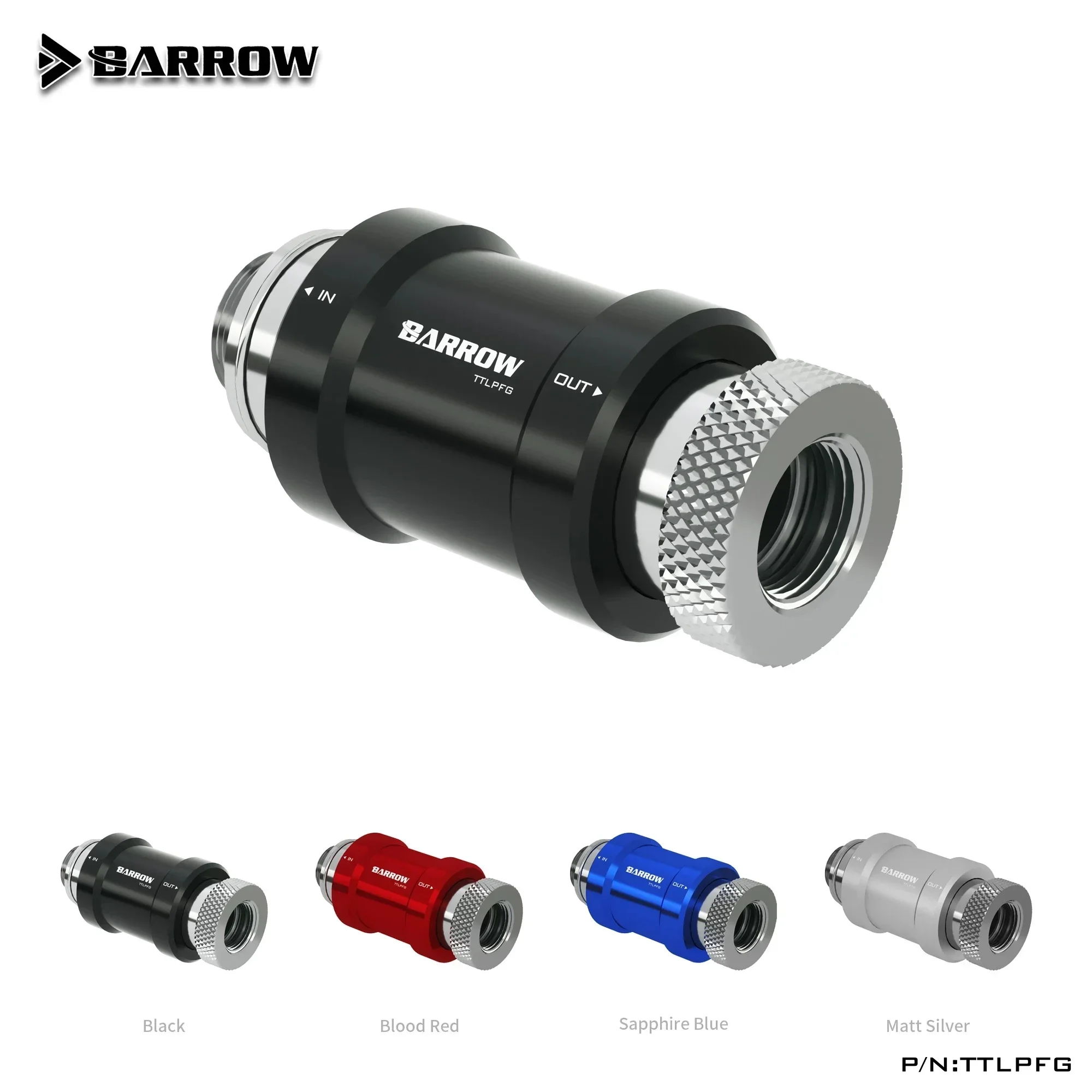 Barrow G1/4 Check valve, water stop valve, single internal tooth flat push type hand valve