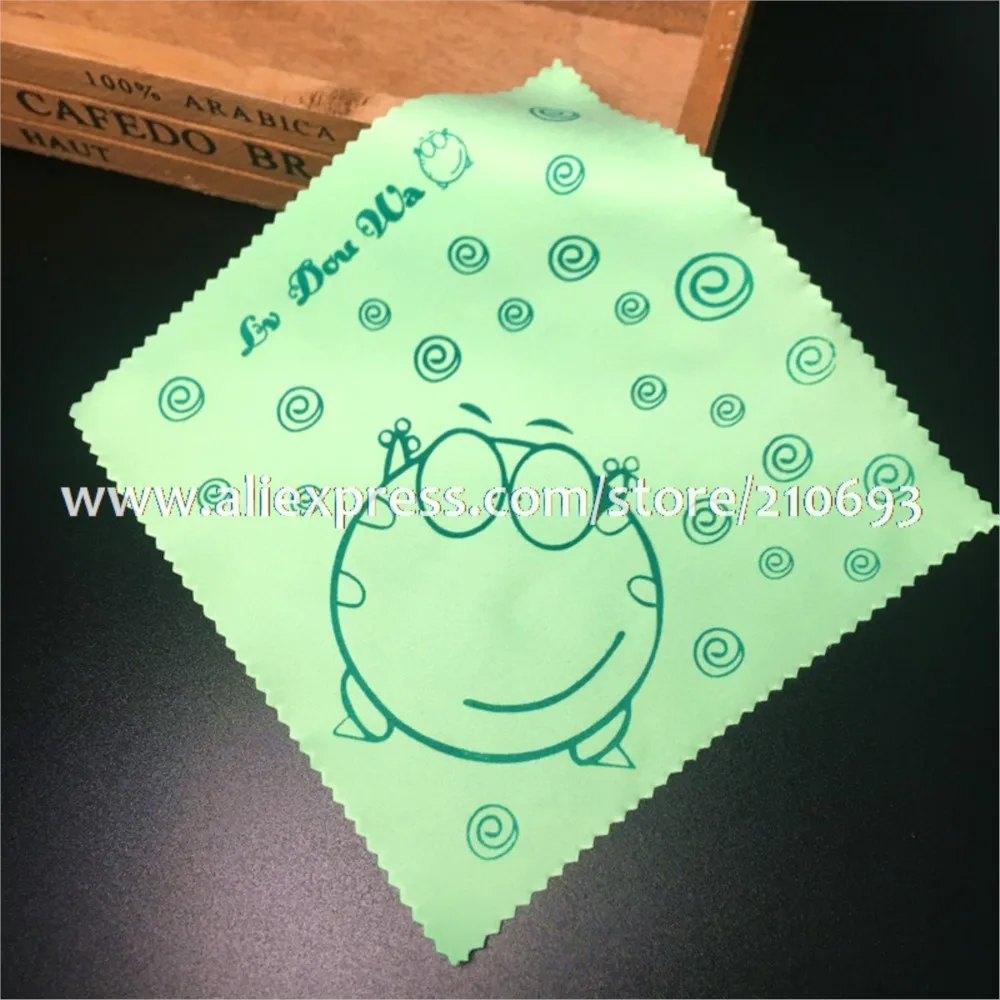 100pcs 15x15cm Cute Cartoon glasses eyeglasses cleaning cloth for lens camera screen clean quality Suede Fabric material