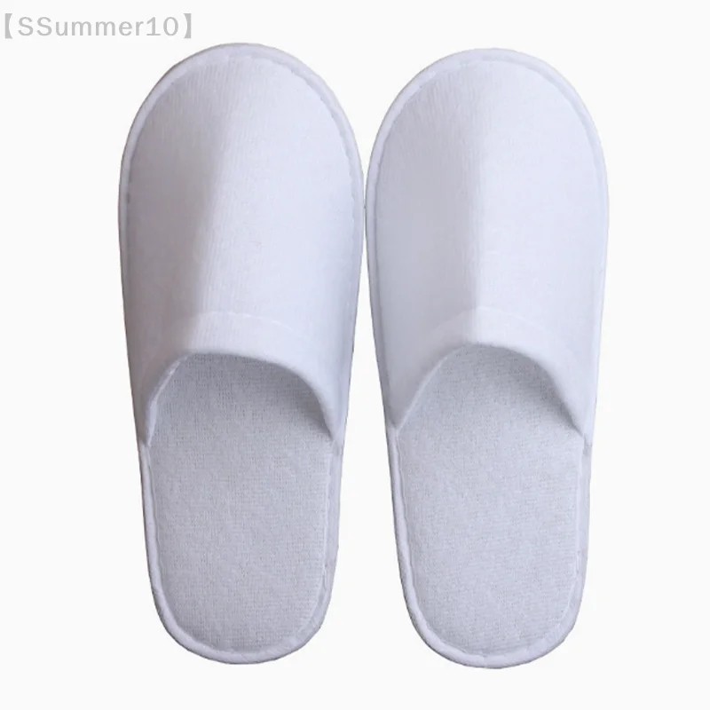 【SSummer10】1 Pair Disposable Slippers For Hotel Rooms Made Of Disposable Eva Fleece Lightweight【SS】
