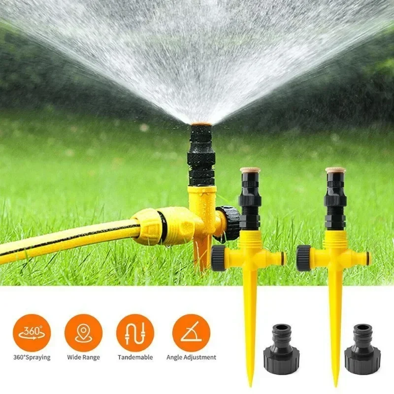 360° Automatic Lawn Sprinkler - Adjustable Pop-Up In-ground Irrigation Head, Water Saving Rotating Nozzle for Garden/Yard