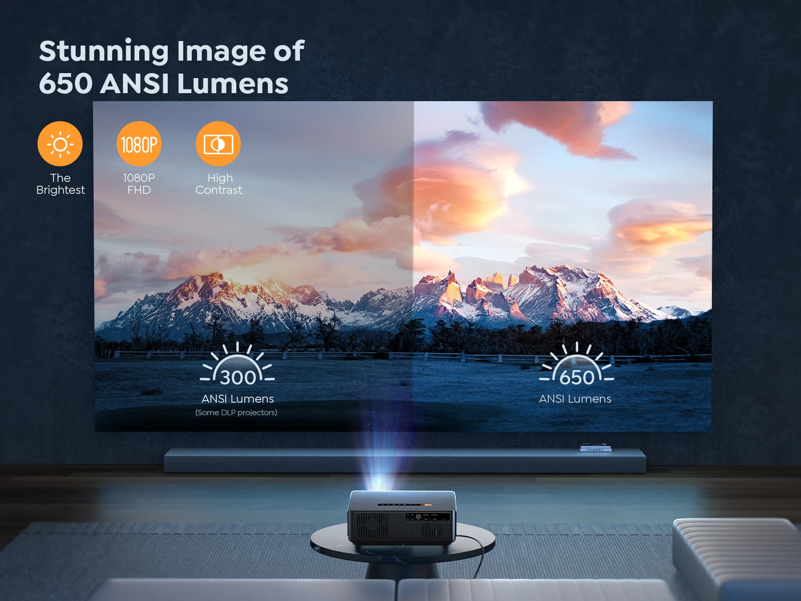 YABER K1 proiettore Full HD 1080P messa a fuoco automatica/Keyston WiFi6 Bluetooth 650 ANSI 4K proiettore di supporto LED Home Theater Cinema Beamer