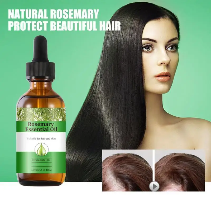 60ml Rosemary Hair Growth Oil Rosemary Anti Hair Loss Regrowth Moisturizing Repair Anti Baldness Fast Hair Growth Serum Oil