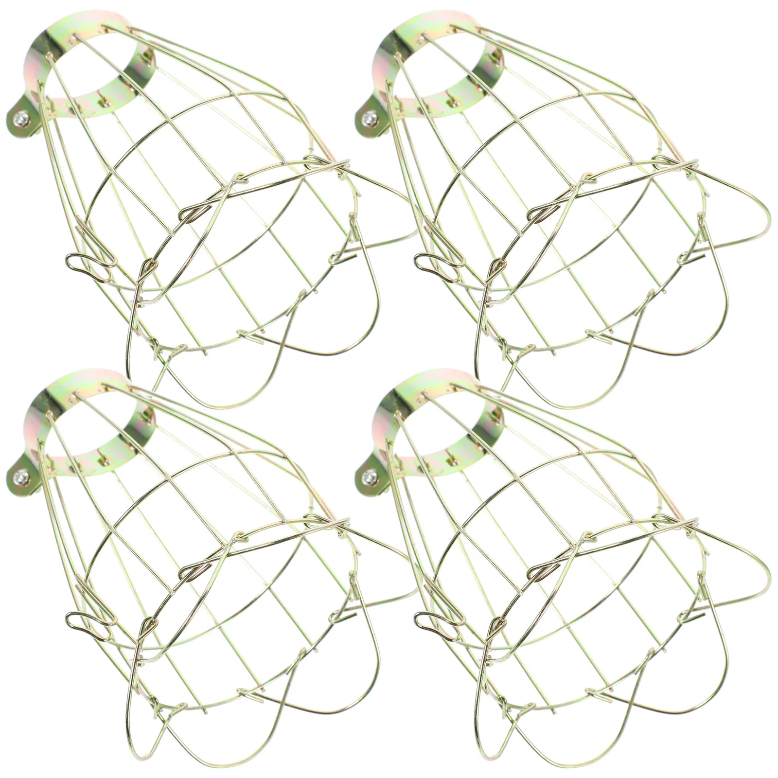 

4 Pcs Elegant Lamp Decoration Metal Bulb Guard Lampshade Cafe Accessory Vintage Light Cage Home Bar Pendant