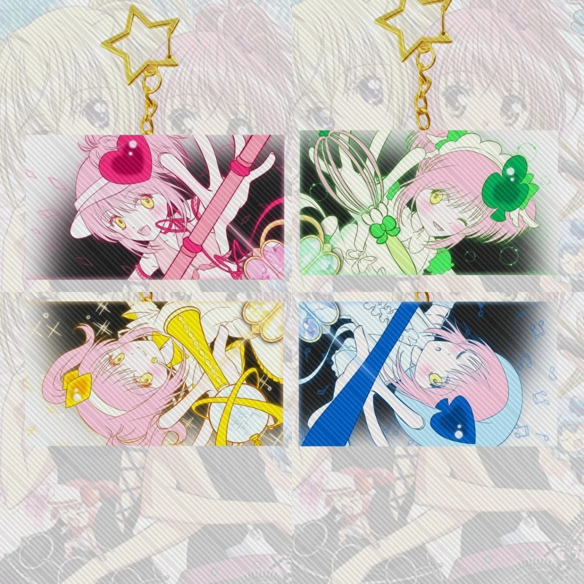

6cm Hot Anime Shugo Chara! Acrylic Keychain Model Cosplay Characters Ornament Accessories Goods Collection Christmas Gifts