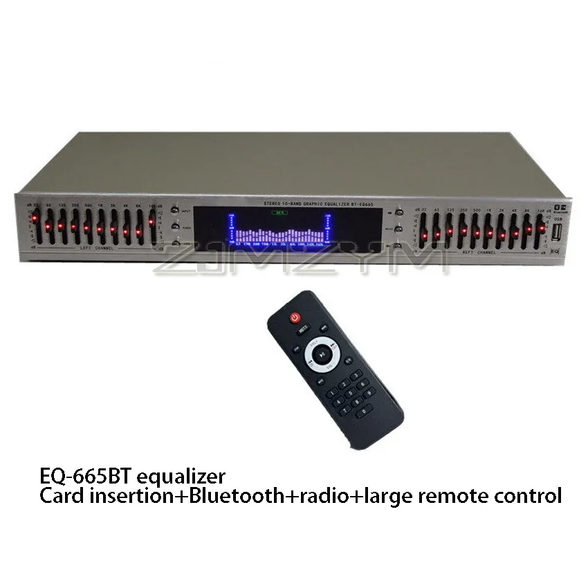 EQ-665BT Home Equalizer 20 Segment USB Flash Drive With Built-in Bluetooth Stereo High Medium And Low Frequency Adjustment