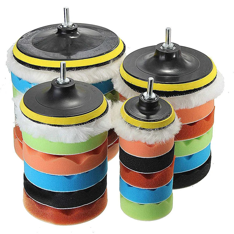 7pcs 3''4''5''6''7'' Buffing Sponge Polishing Pad Hand Tool Kit For Car Polisher Compound Polishing Car polishing sponge disk