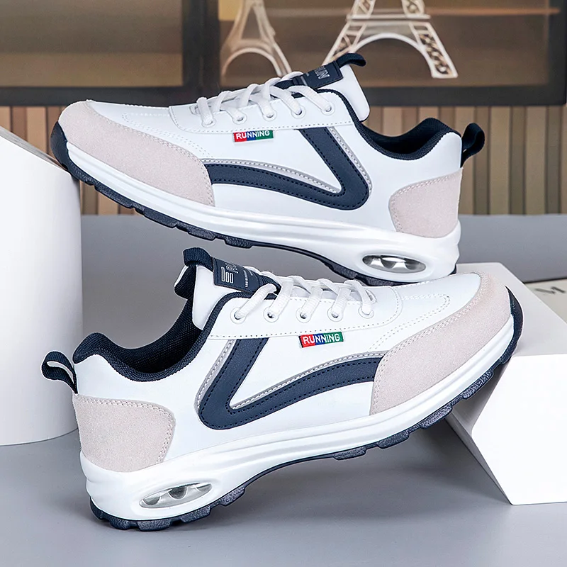 

Мужская спортивная обувь 2025, легкая нескользящая износостойкая кожаная уличная обувь для бега и фитнеса для мужчин, тренировочные кроссовки