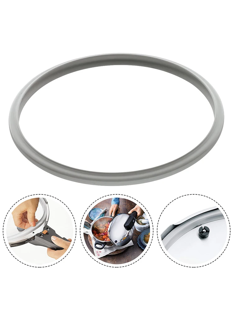 1pcs Silicone Pressure Cooker Sealing Home Pressure Cooker Seal O-Ring Rubber Clear Replacement Gasket 18/22/24/26cm