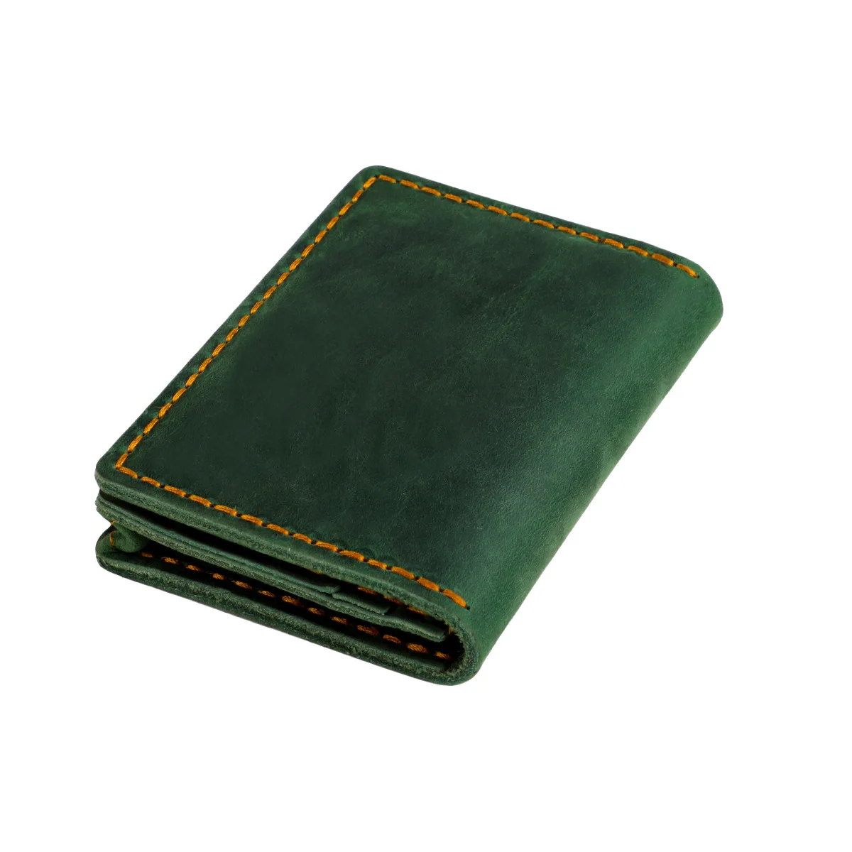 AIGUONIU คุณภาพสูงที่กําหนดเอง Crazy Horse หนังกระเป๋าสตางค์ Vintage บัตรเครดิตสําหรับชายกระเป๋าด้านหน้ากระเป๋าเหรียญ