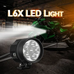 L6X 6Leds Driving Fog Lights Motorcycle Spotlight 60W LED Headlights White 6000K Auxiliary for Moto Assemblies HeadLamp 12V 24V