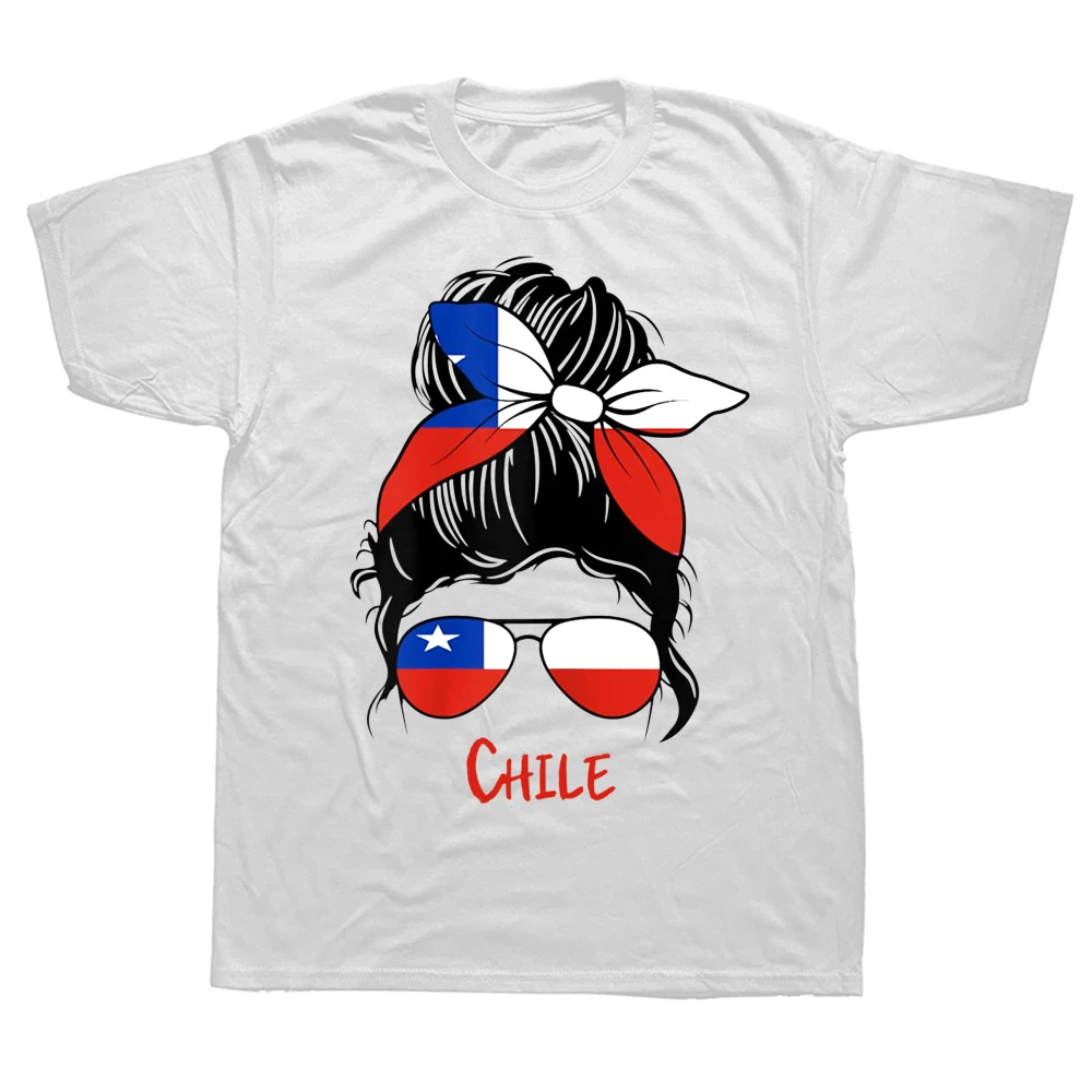 Funny Chilean Chile Girl Flag T Shirts Summer Style Graphic Cotton Streetwear Short Sleeve Birthday Gifts T-shirt Mens Clothing