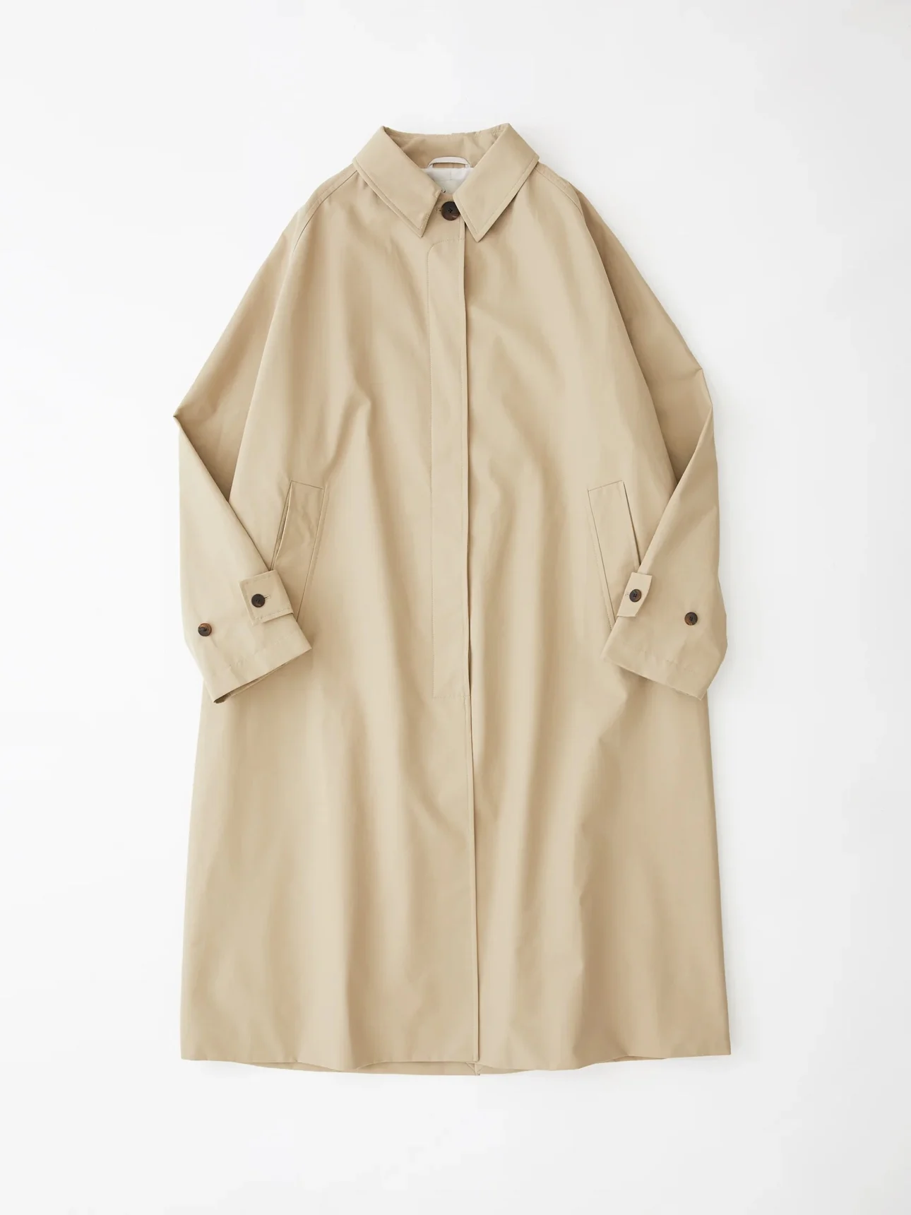 Abrigo clásico de mezcla de algodón con cremallera y hombros descubiertos para mujer, cuello largo, doble botonadura, para ir al trabajo, otoño