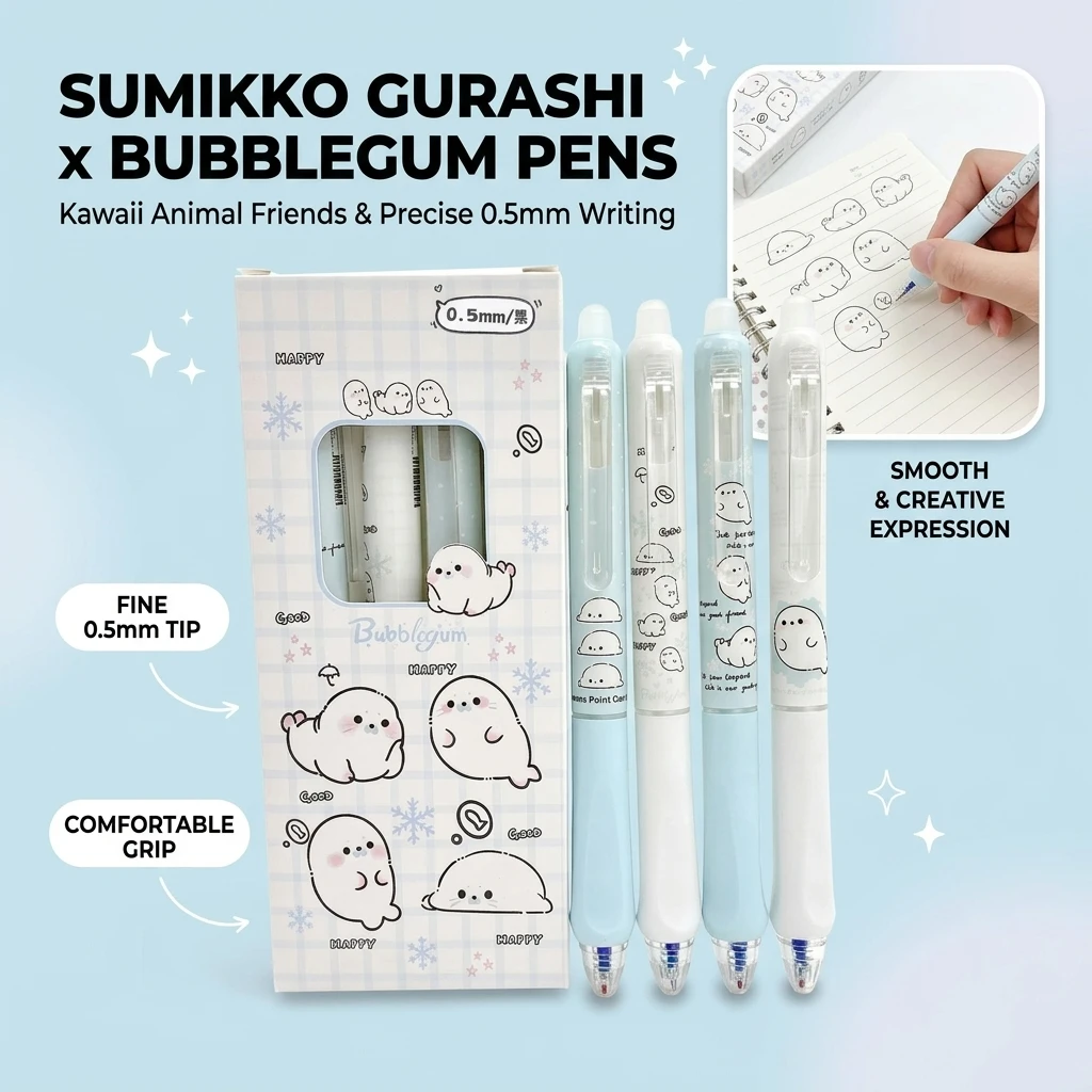 4Pcs Erasable Gel Pens for Kids Blue Black Ink Friction Erase Pens with Stylish Side Button Design for Elementary School