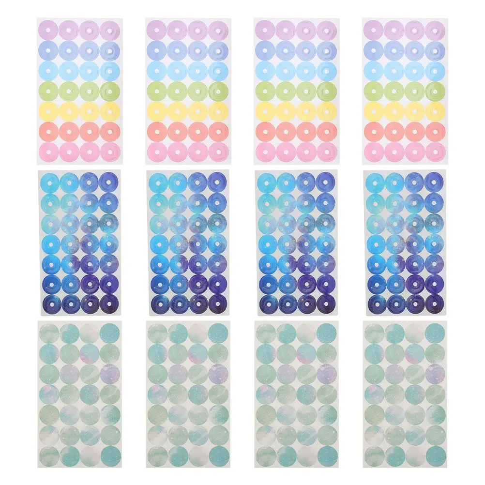 12 ورقة ملصقات واقية فضفاضة ورقة لكمات الورق تعزيز ثقب لكمة حامي تسميات مقاومة للتمزق