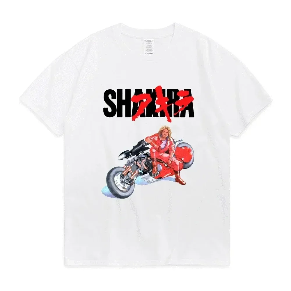 Shakira T Shirt Akira Shotaro Kaneda Motorcycle Japan Anime T-shirts Tokoyo Funny Oversized Streetwear Tee Shirt Men Women Tops