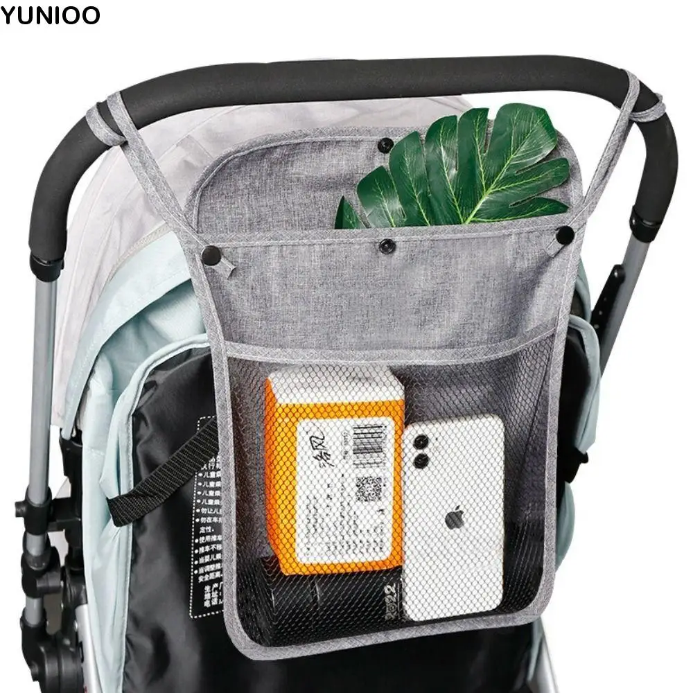 

2Pcs Multifunctional Baby Stroller Mesh Bags Double Pockets Hanging Bag Carriage Pram Storage Bag Perspective Large Capacity