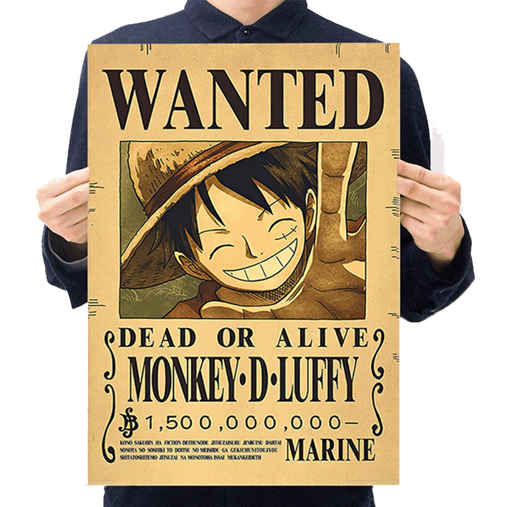 One Piece Bounty Bounty Wanted Posters Luffy Kraft Paper Poster Zoro Nami Nico Figures Decorative Painting Wanted Posters