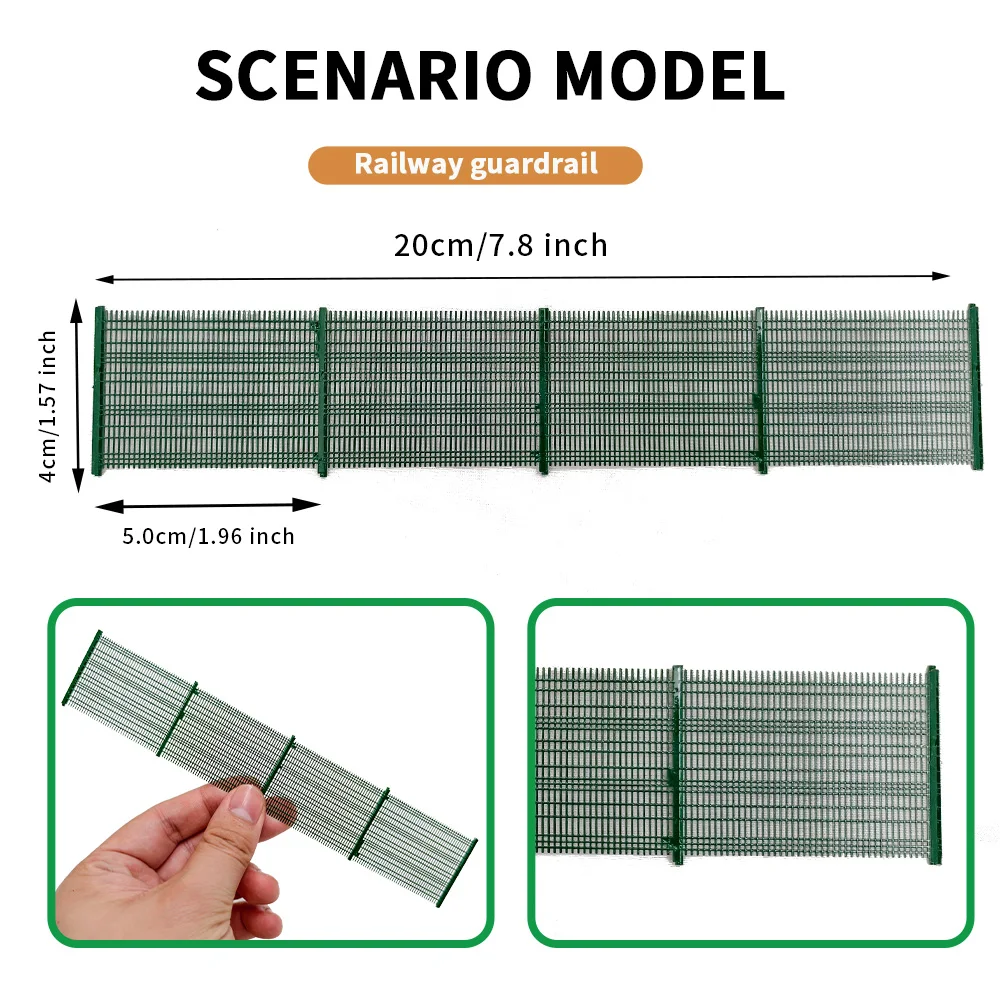 Valla de Metal de simulación de modelo de barandilla ferroviaria en miniatura para diseño de tren HO/fabricación de modelos DIY/paisaje de mesa/Diorama 1 ud.