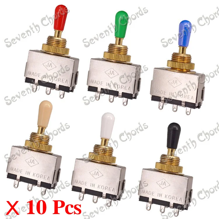 

10 Pcs/Pack 3 Way Toggle Switch Selector for LP Electric Guitar -Gold