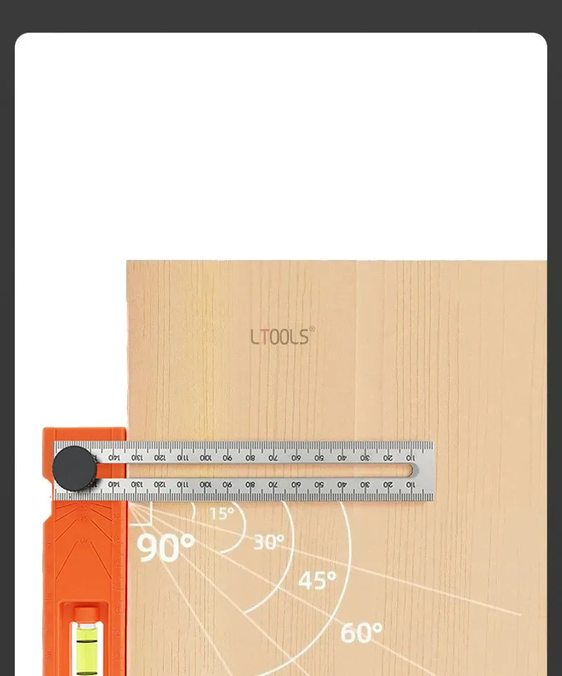 Multi-rolle Faltbare Tiefe Mess Lineal Holzbearbeitung Multi-winkel Markierung Lineal Einstellbare Positionierung Ritzen Winkelmesser Werkzeuge – Detail 1