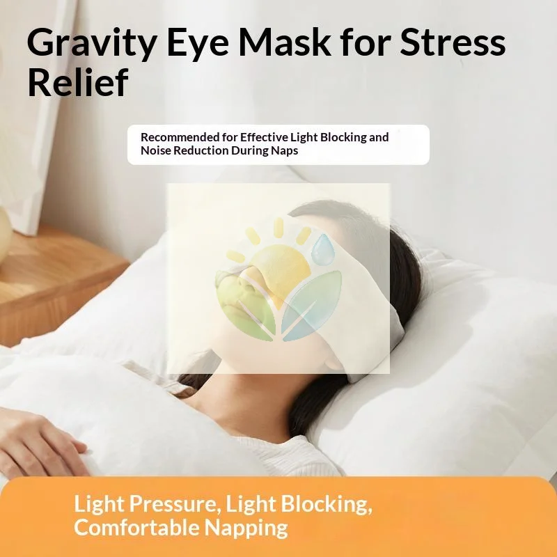 Soft Plush Weighted Eye Mask Light Blocking Breathable Adjustable Sleep Mask for Napping Travel Office Rest