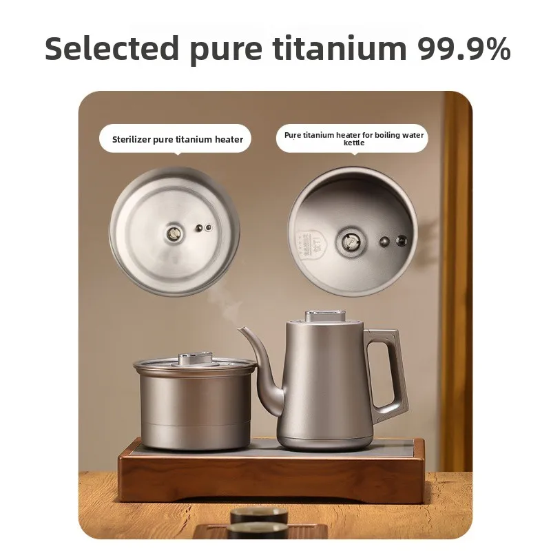 Factory Direct 2026 Pure titanium automatic bottom water kettle tea table integrated tea table embedded tea brewer electric