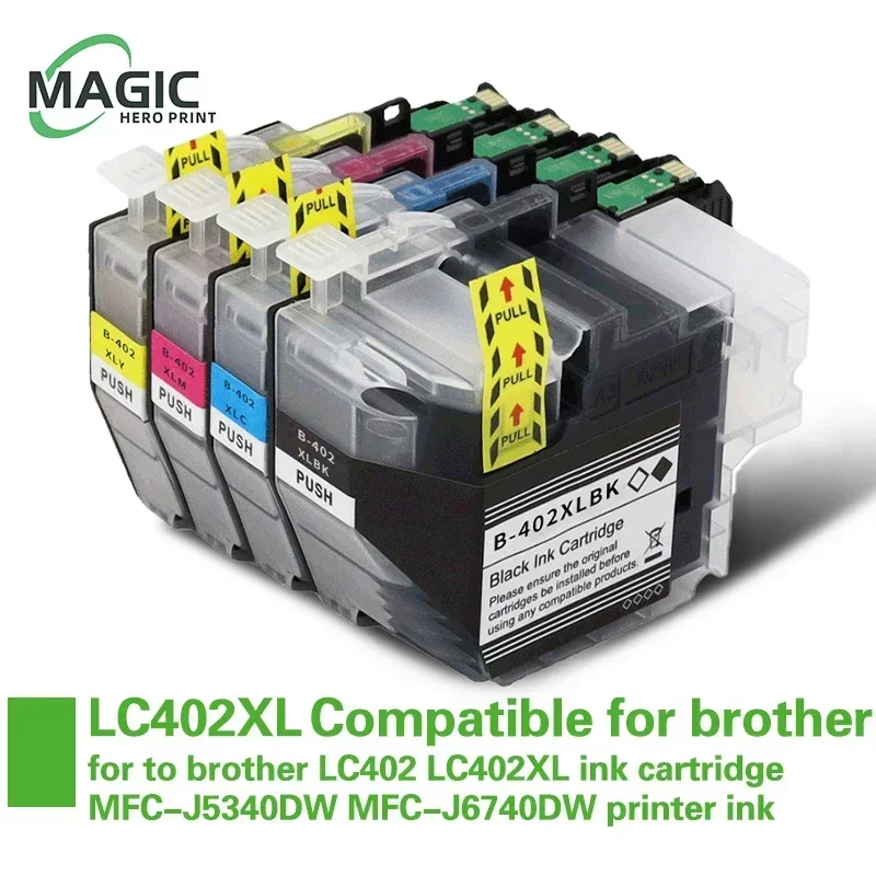 Magic Hero LC402XL Compatible Ink cartridge for Brother MFC-J5340DW MFC-J6740DW MFC-J6540DW MFC-J6940DW Printer LC402 Dye Ink