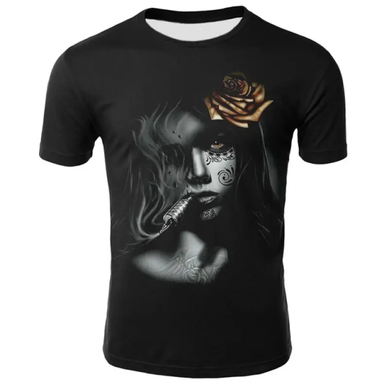 الرجال تي شيرت روح أنيمي ثلاثية الأبعاد الفلورسنت الملاك طباعة تي شيرت للجنسين الكبار محب ثلاثية الأبعاد تي شيرت الشارع الهيب هوب المتضخم تي شيرت #4