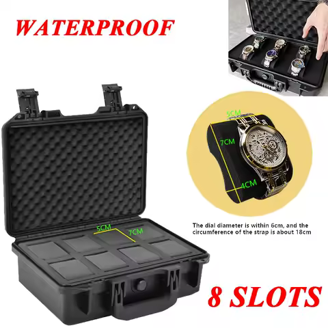 8/10/15 Grid ABS Waterproof Watch Storage Box Shockproof Safety Watch Box Watch Storage Safety Box Tool Box
