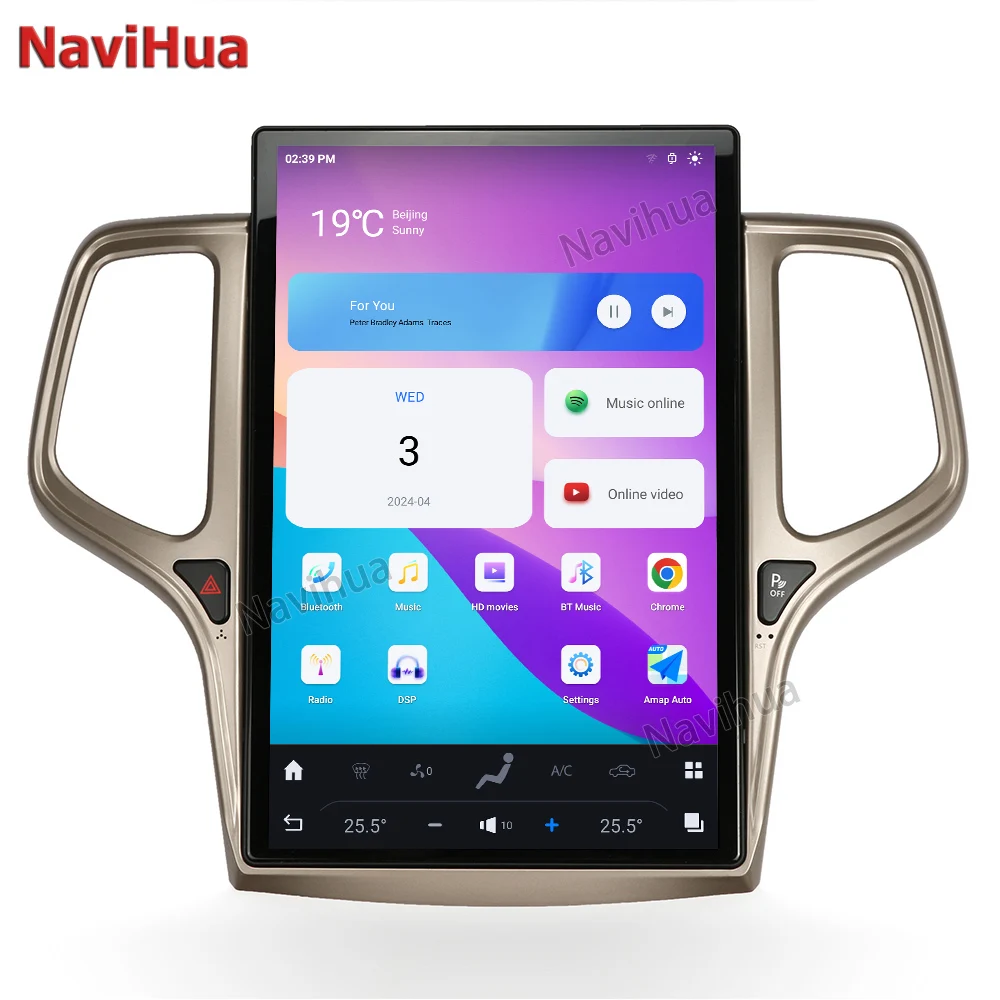 

14.4 inch Vertical Touch Screen Android 13 Car Radio GPS Navigation Multimedia DVD Player for Jeep Grand Cherokee 2014-2020