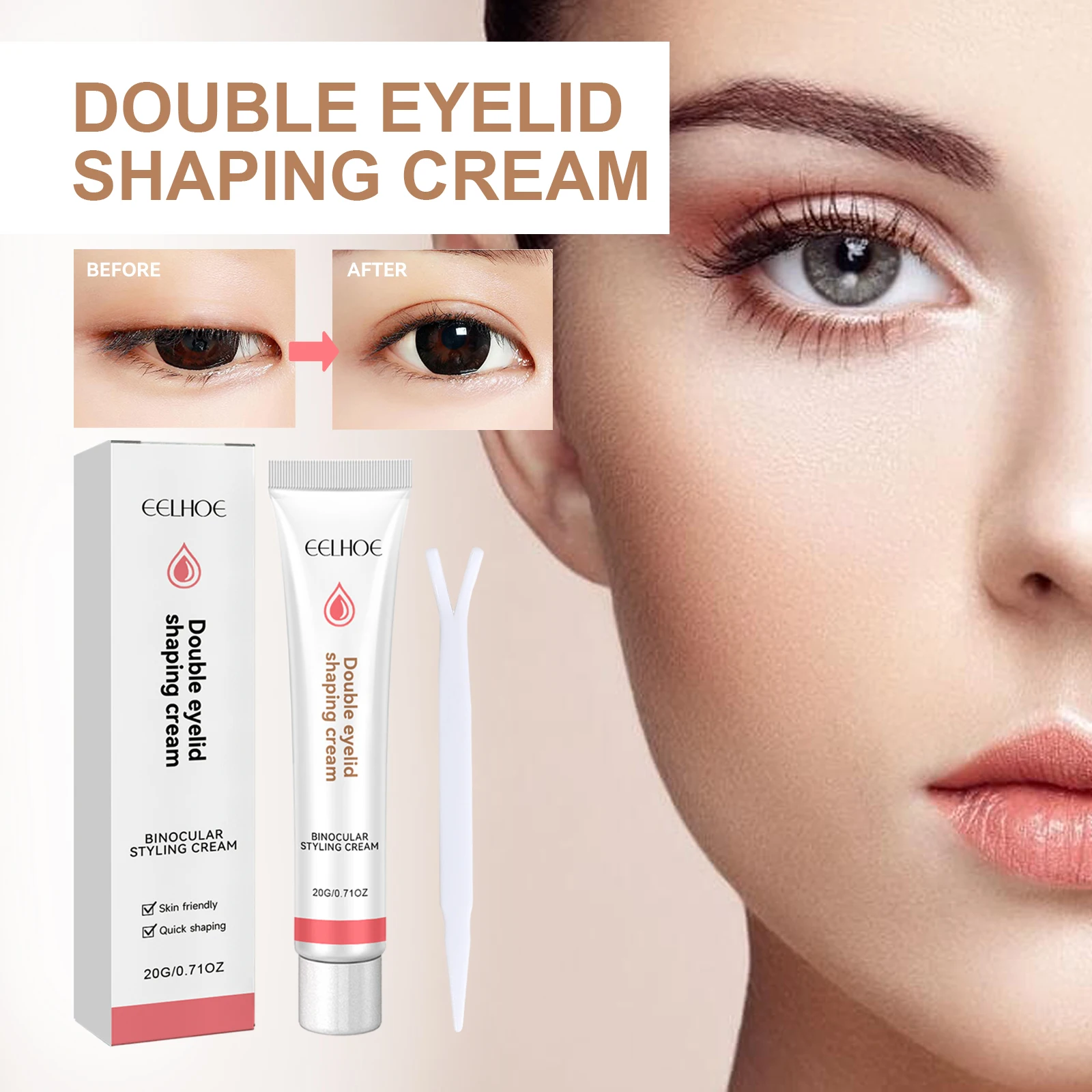 EELHOE Double Eyelid ครีมจัดแต่งทรงผม Double Eyelid Shaping Cream 20g ตาที่มองไม่เห็นกาวครีมตากาว Y STICK