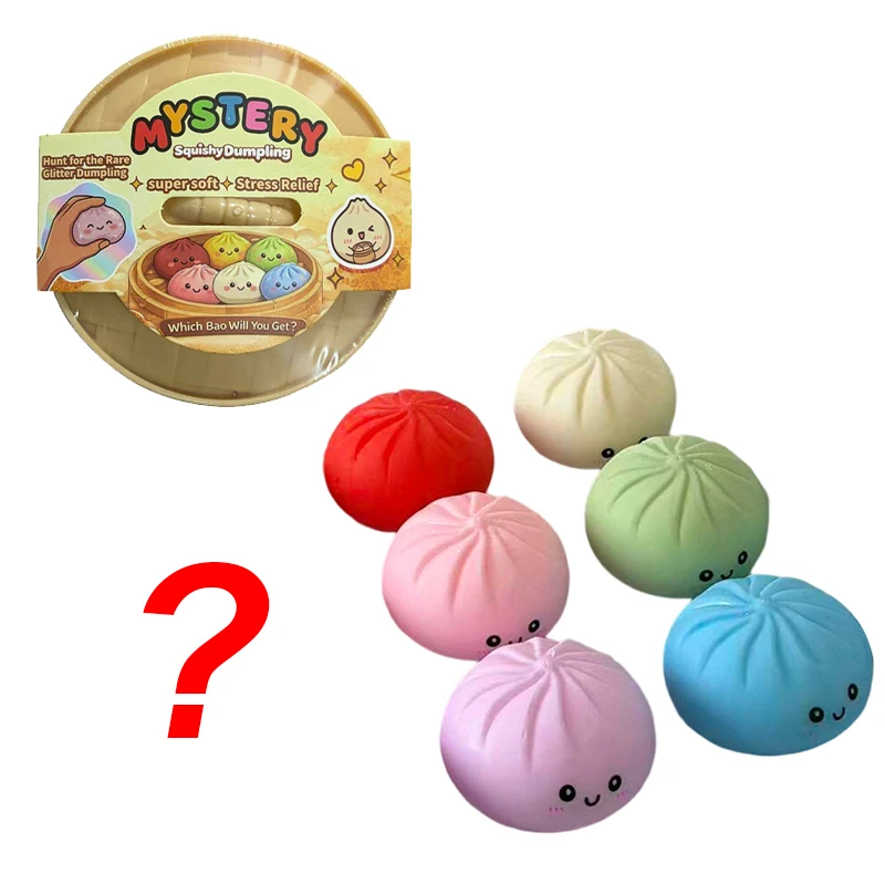 Cute Colorful Flour Steamed Buns Pinch Giant Smile Facial Expression Dumpling Squishy Ornaments Office Stress Sensory Kids Gift