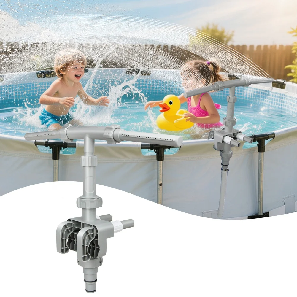 Swimming Pool Waterfall Nozzle for Above Ground Pools Made of Plastic and Engineered for Consistent 360 Degree Rotation