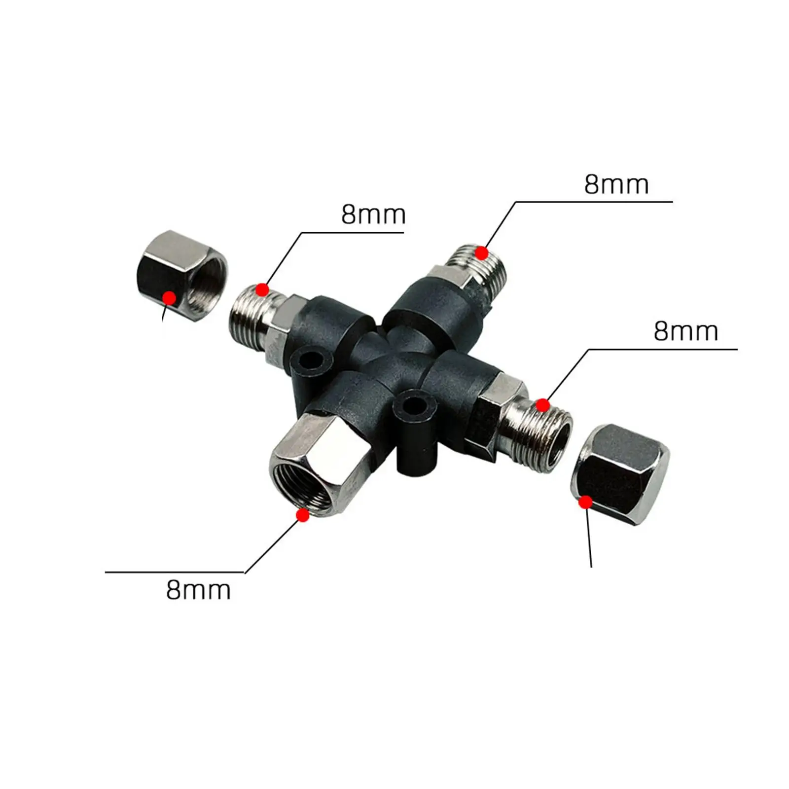 Accurate 3 Way Air Hose Splitter Portable Practical Fitting Durable Adapter for Airbrush Art Studio Supplies
